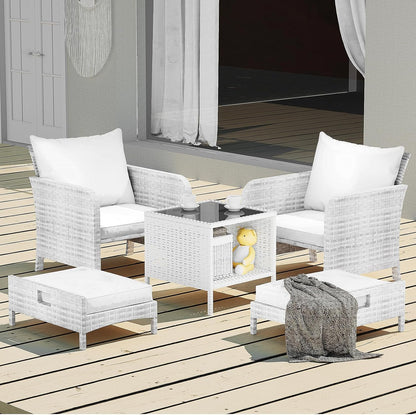 Leveleve Balcony Furniture 5 Piece Patio Conversation Set