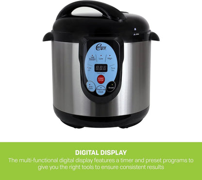 Carey DPC-9SS Smart Electric Pressure Cooker And Canner, Stainless Steel, 9.5 Qt