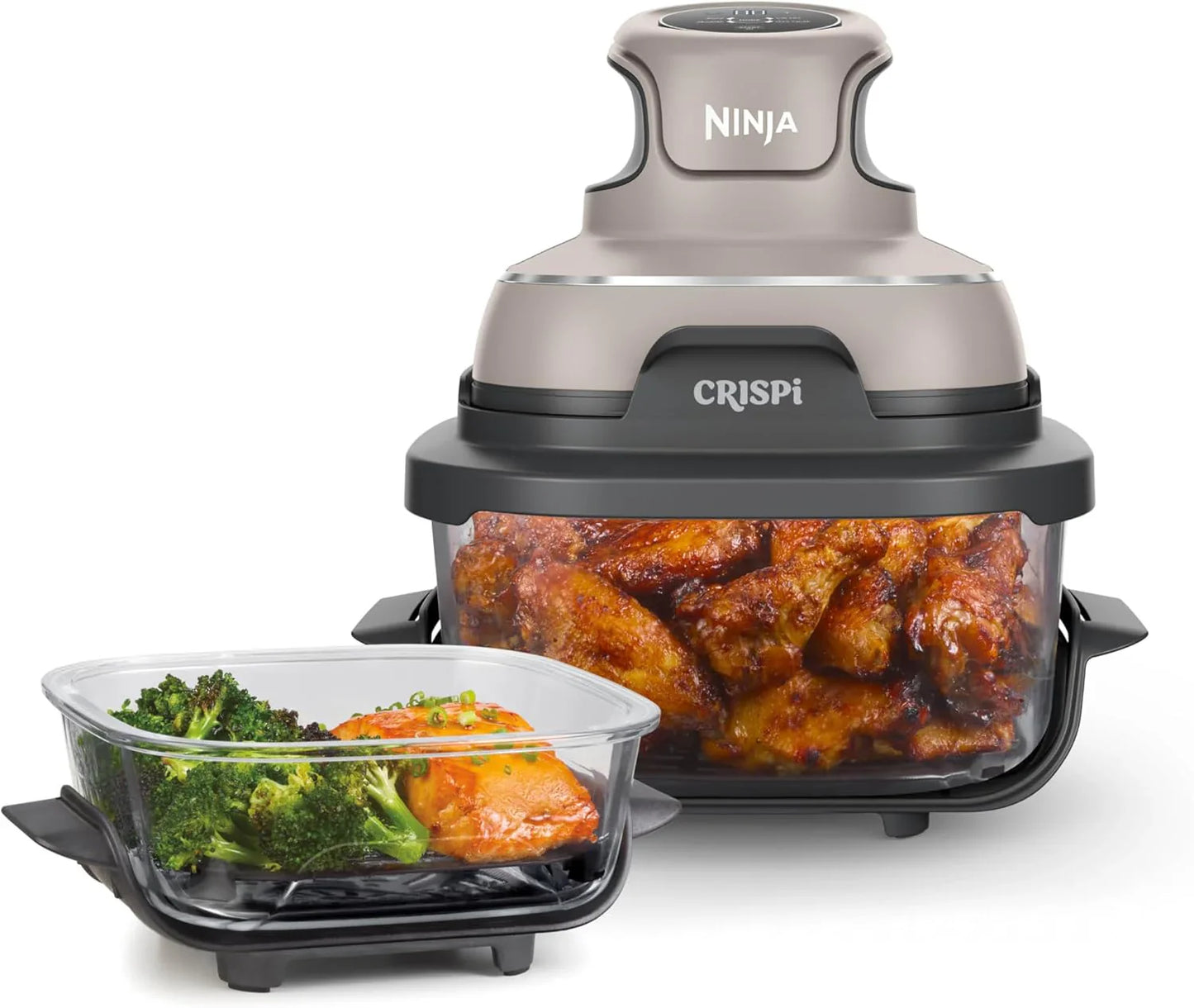 Ninja Crispi 4-in-1 Portable Glass Air Fryer Cooking System, 1500W, 4QT And Glass Food Storage Container