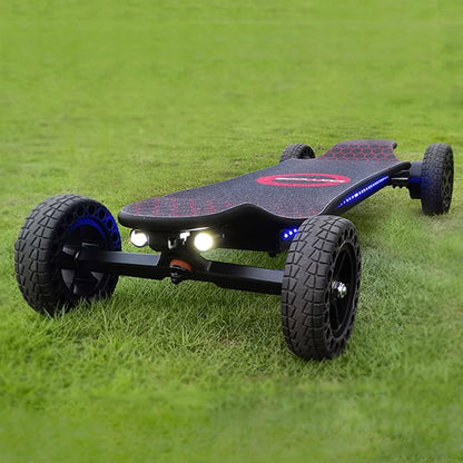 Electric Skateboard 4000 Watts, 12S3P, 35 Mph, 22 Mile Range, 6 In. Wheels, Cool Lights