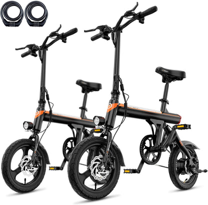 Jasion EB3 Electric Bike Adults 21mph, 500W Peak Motor, 270Wh Battery, Rear Suspension, 3 Levels Assist
