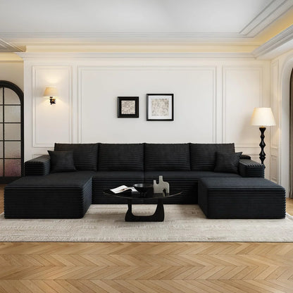 107.5 In. Cloud Modular Sectional Sofa Couch With L-Shape Chaise, Modern Minimalist Upholstered Couches For Living Room Bedroom