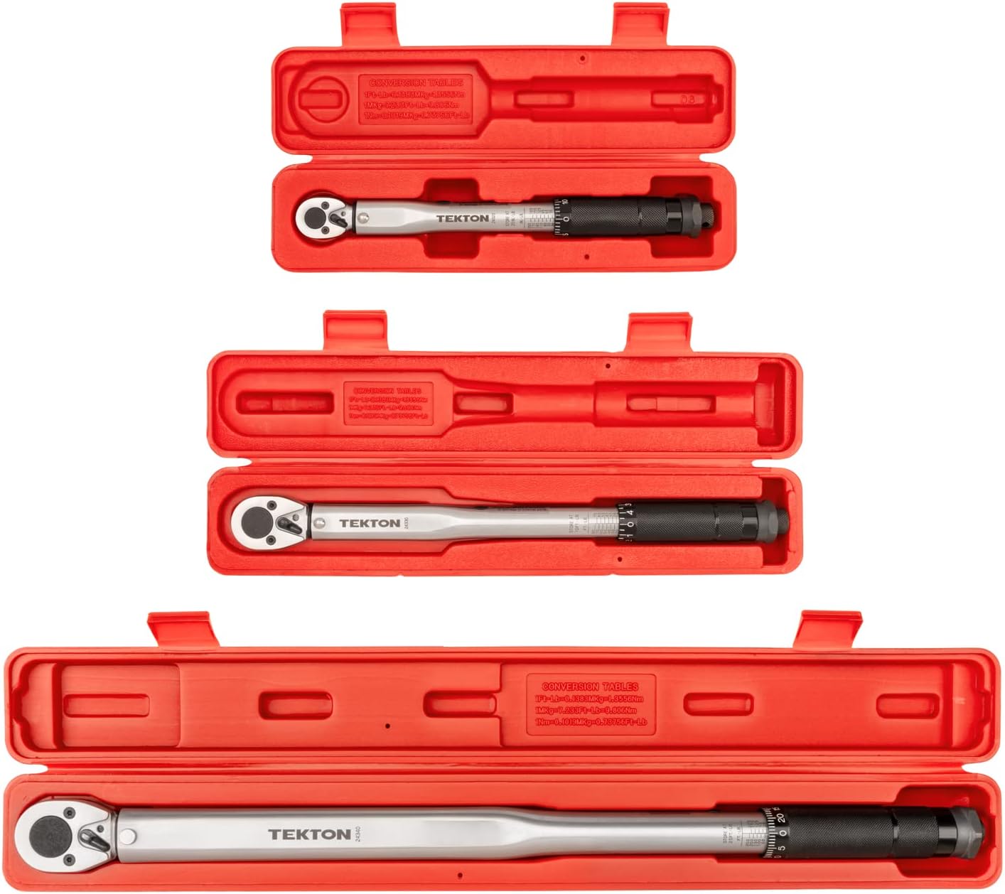 Tekton Torque Wrench Set 1/4 3/8 1/2 In. Micrometer 3-Piece