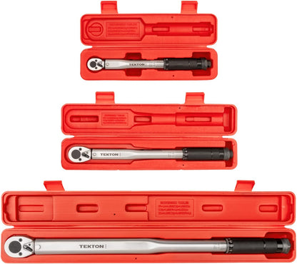 Tekton Torque Wrench Set 1/4 3/8 1/2 In. Micrometer 3-Piece