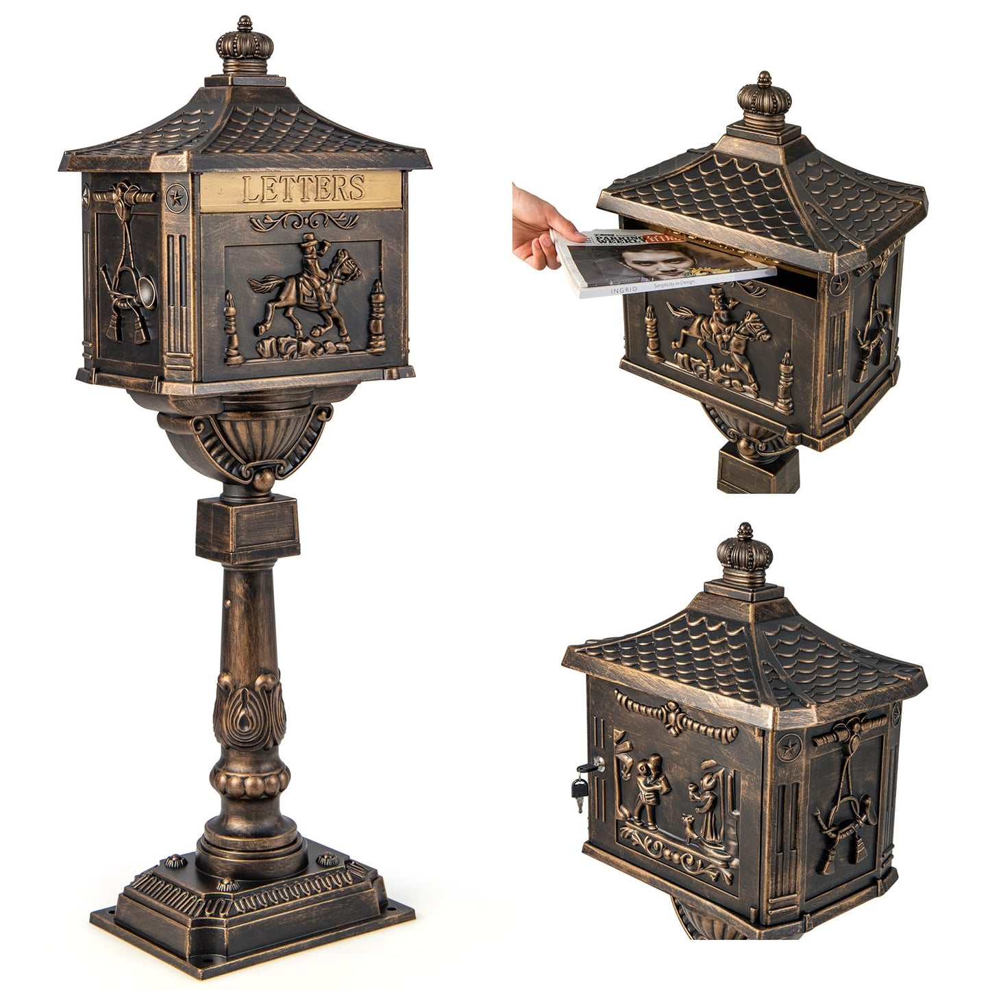 Cast Aluminum Mailbox With Post