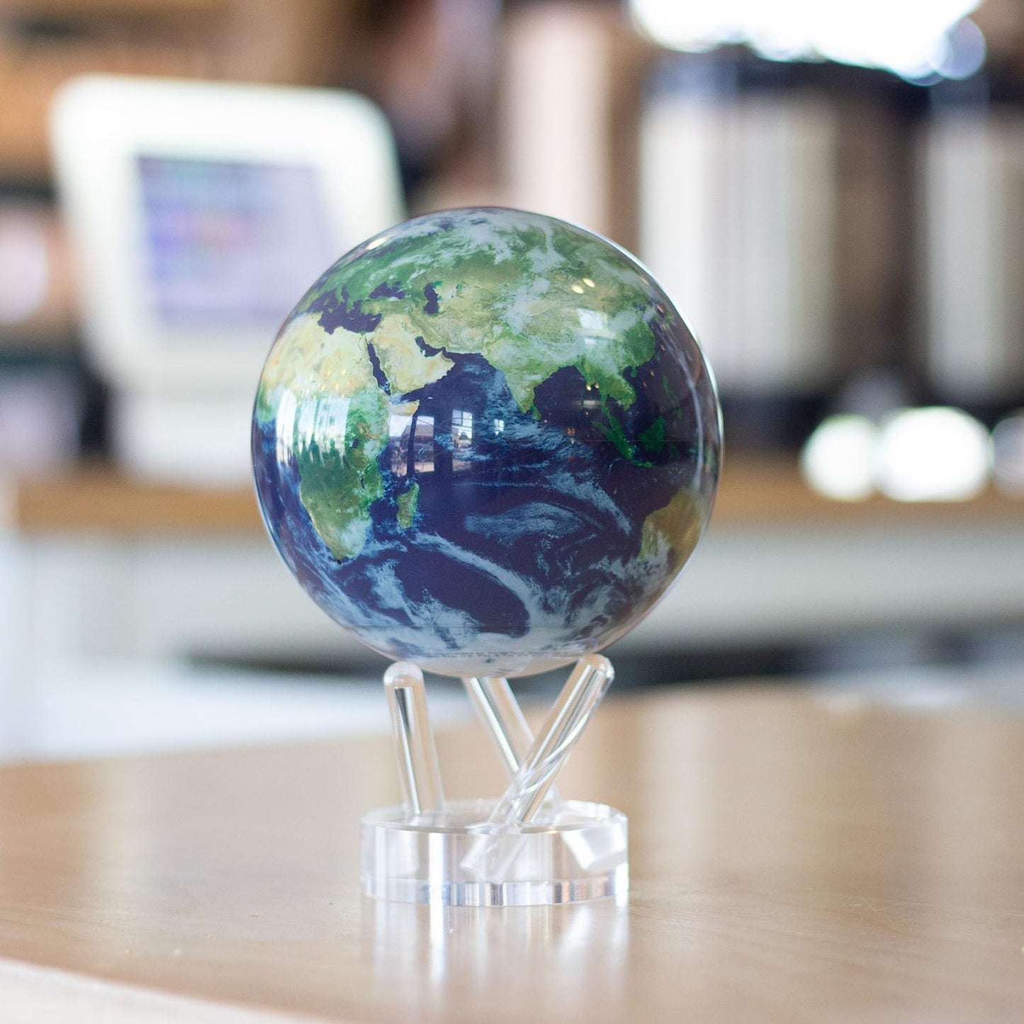 Mova 4.5 In. Self-Rotating Globe Earth With Clouds, Light Powered