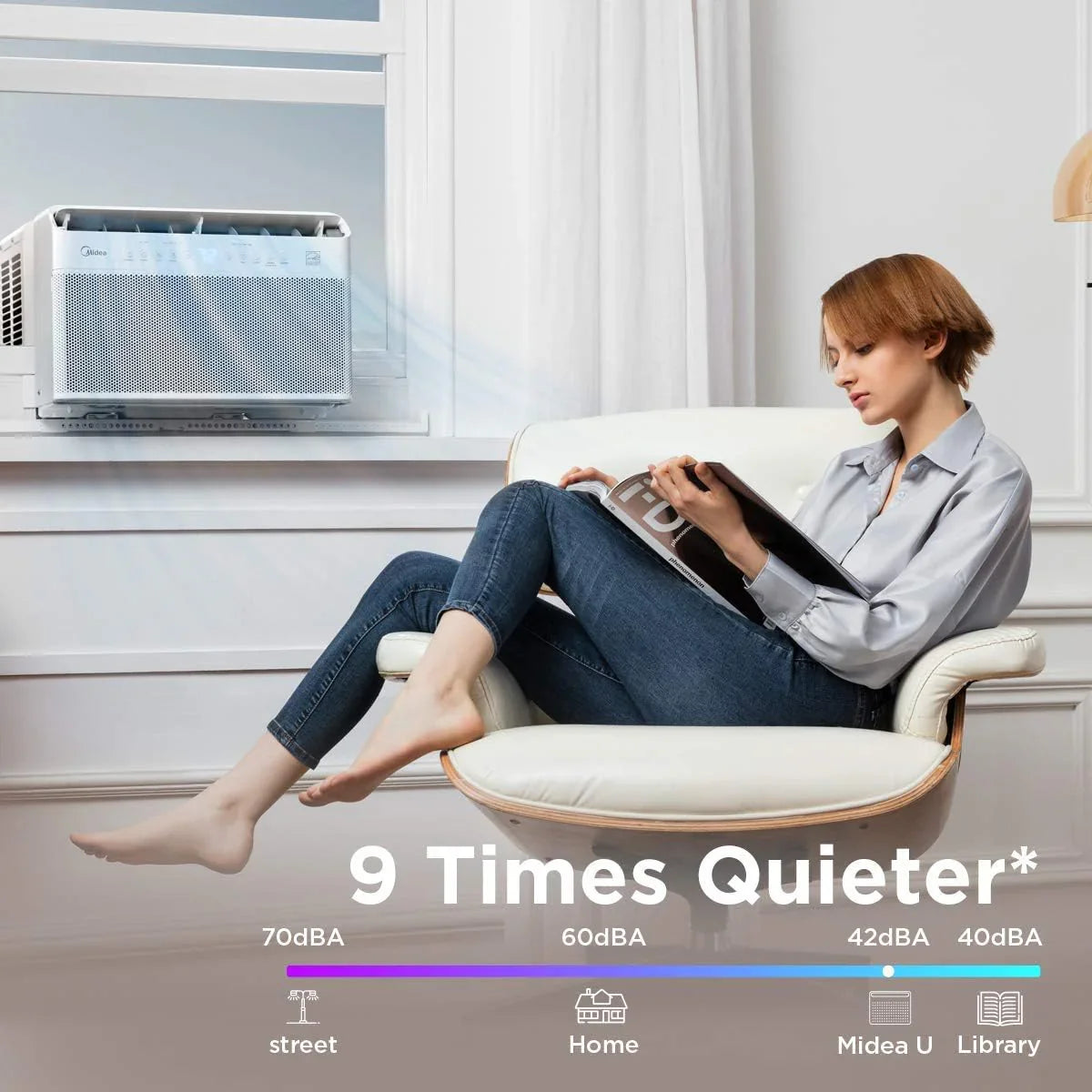U-Shaped Inverter Window Air Conditioner 12, 000BTU With Open Window Flexibility, Robust Installation, Extreme Quiet, 35% Energy Saving