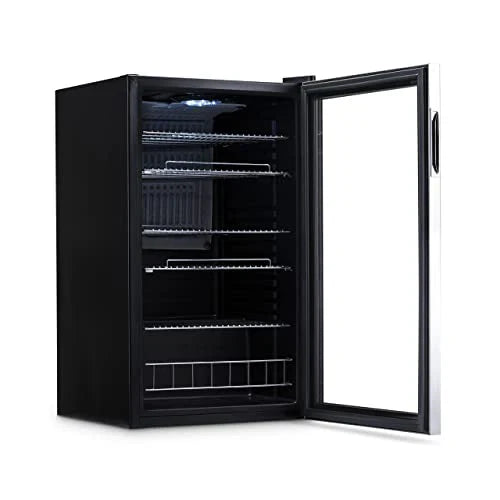 Beverage Refrigerator Cooler, 126 Cans Free Standing With Right Hinge Glass Door