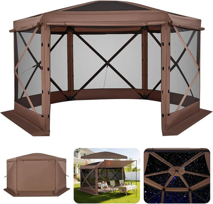 Vevor 12x12ft Pop Up Gazebo Tent With Mosquito Netting, 6 Removable Wind Panels