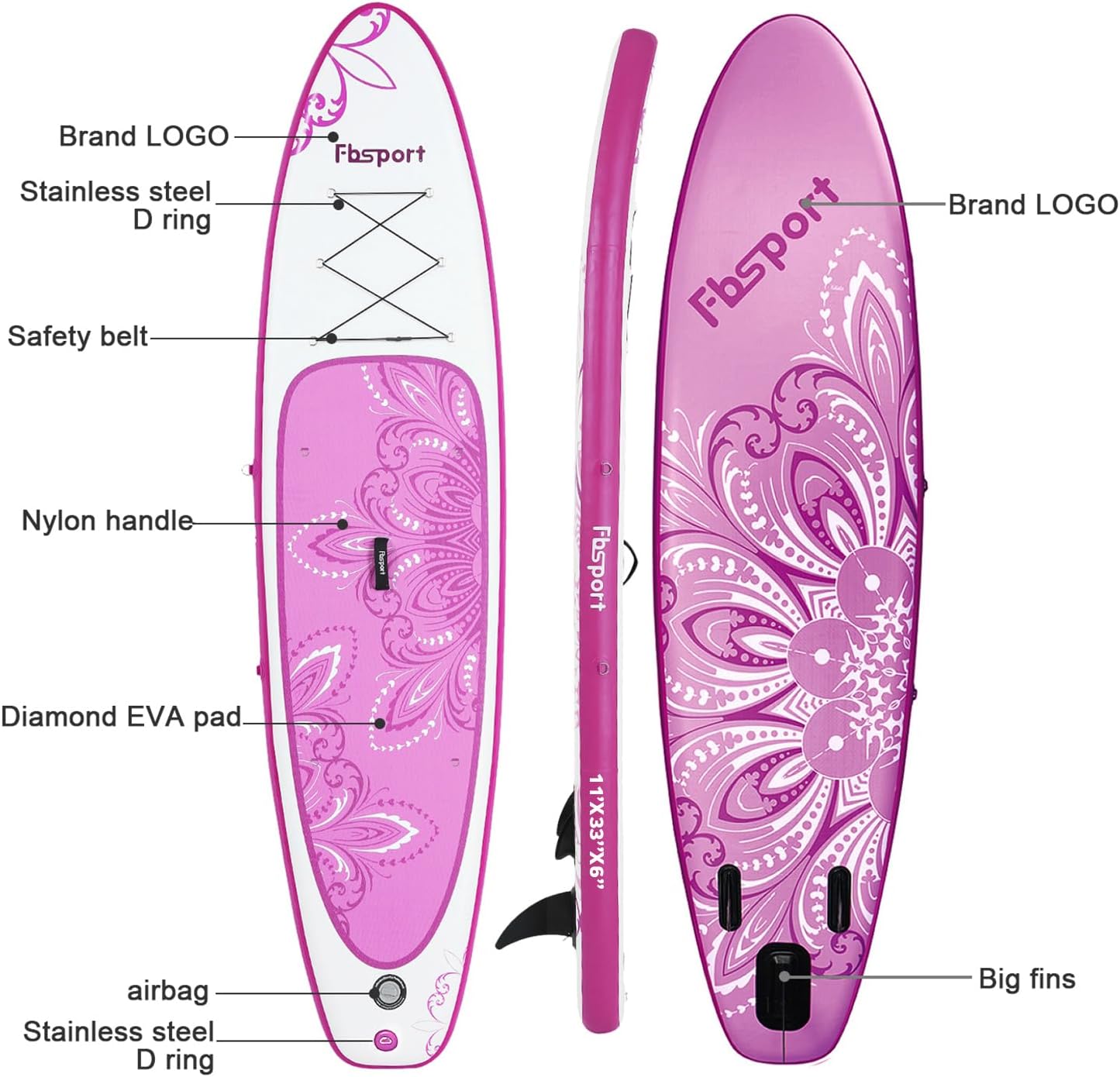 Premium Stand Up Paddle Board Yoga Board With Sup Accessories And Carry Bag
