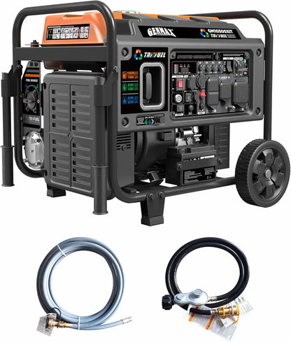 10500 Peak Watt Tri Fuel Open Frame Inverter Generator, With Ats, Quiet Technology, CO Sensor, Digital Display And 50A, Ideal For Home Backup