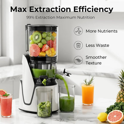 EanOruus Juicer Machines, 3-in-1 Cold Press Juicer With Extra Large Chute 100 Oz Large Capacity