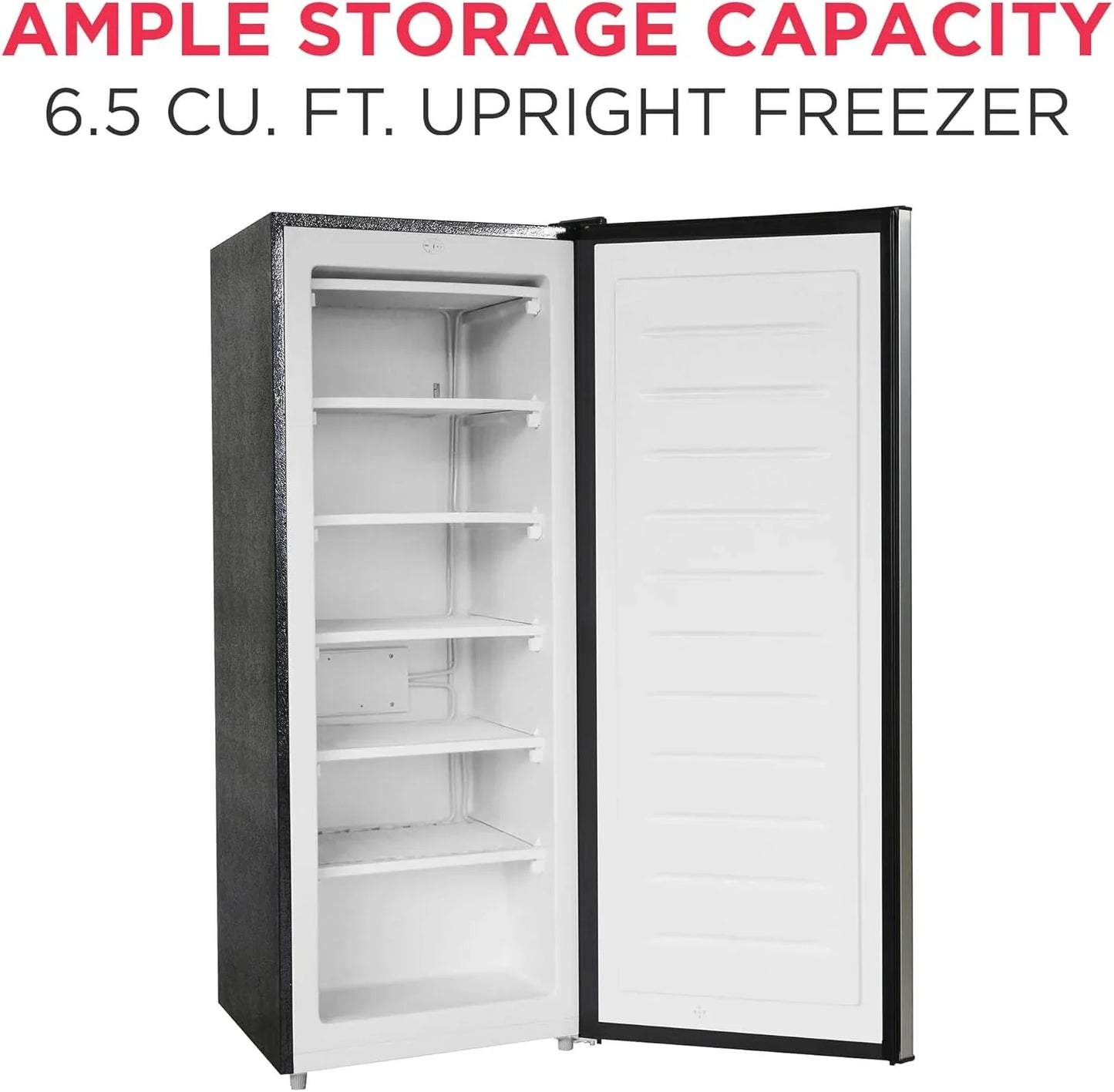 Frigidaire Upright Freezer, 6.5 Cu. Ft, Deep Freeze, Vinyl Coated Metal With Wire Shelving, Compact For Kitchen, RV, Dorm, Cabin, And Trailer