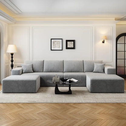 107.5 In. Cloud Modular Sectional Sofa Couch With L-Shape Chaise, Modern Minimalist Upholstered Couches For Living Room Bedroom