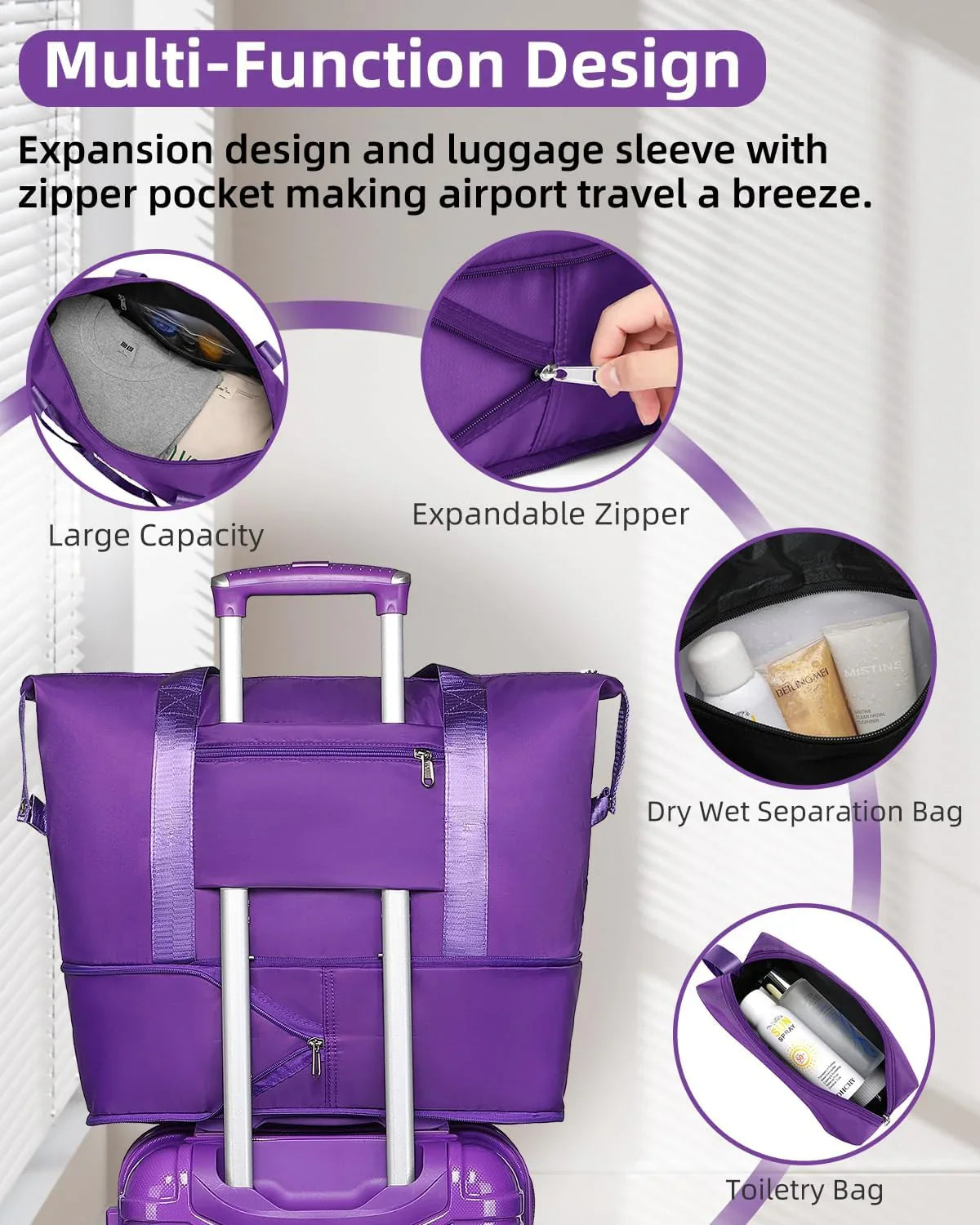 6-piece Luggage Set, Expandable Hardshell Suitcase Set With Spinner Wheels, Lightweight Rolling Luggage Set