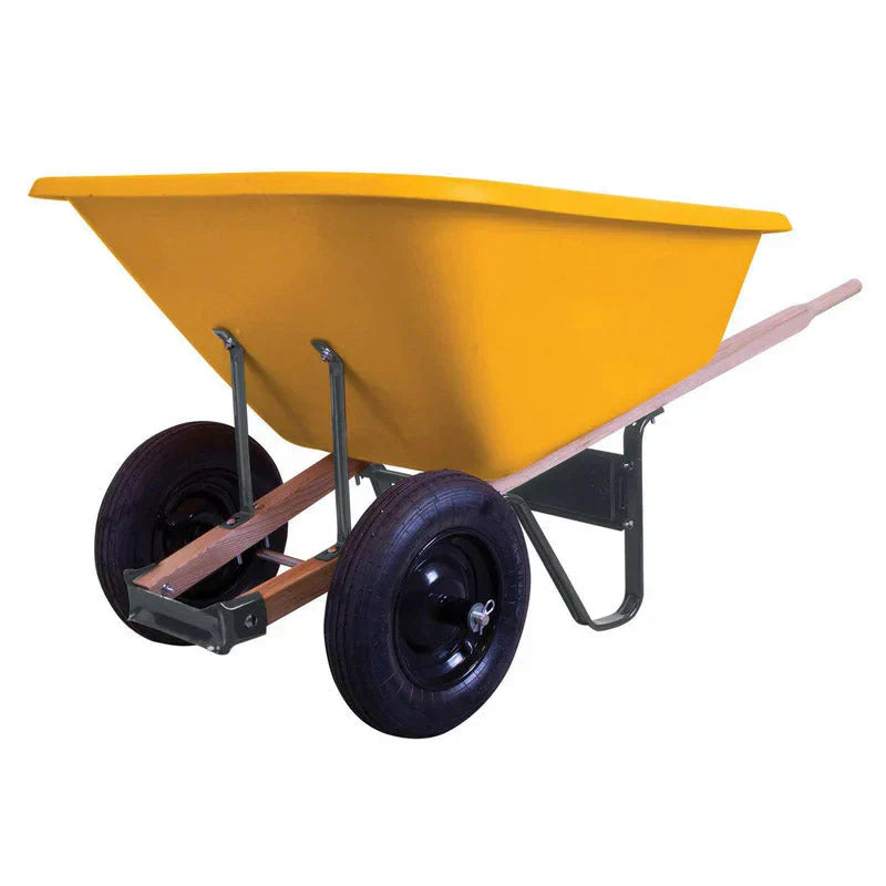 8 Cu. Ft. Poly Wheelbarrow With Dual Tires, Plastic Construction