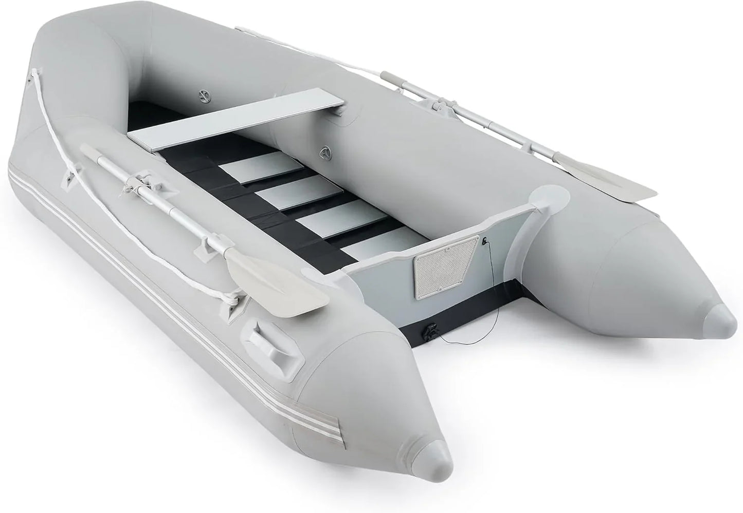 10 Ft. Inflatable Dinghy Boat, 4 Person 990lb Transom Sport Tender Boat With Pump Aluminum Oars Floor, Heavy Duty Inflatable Raft Kayak For Adults