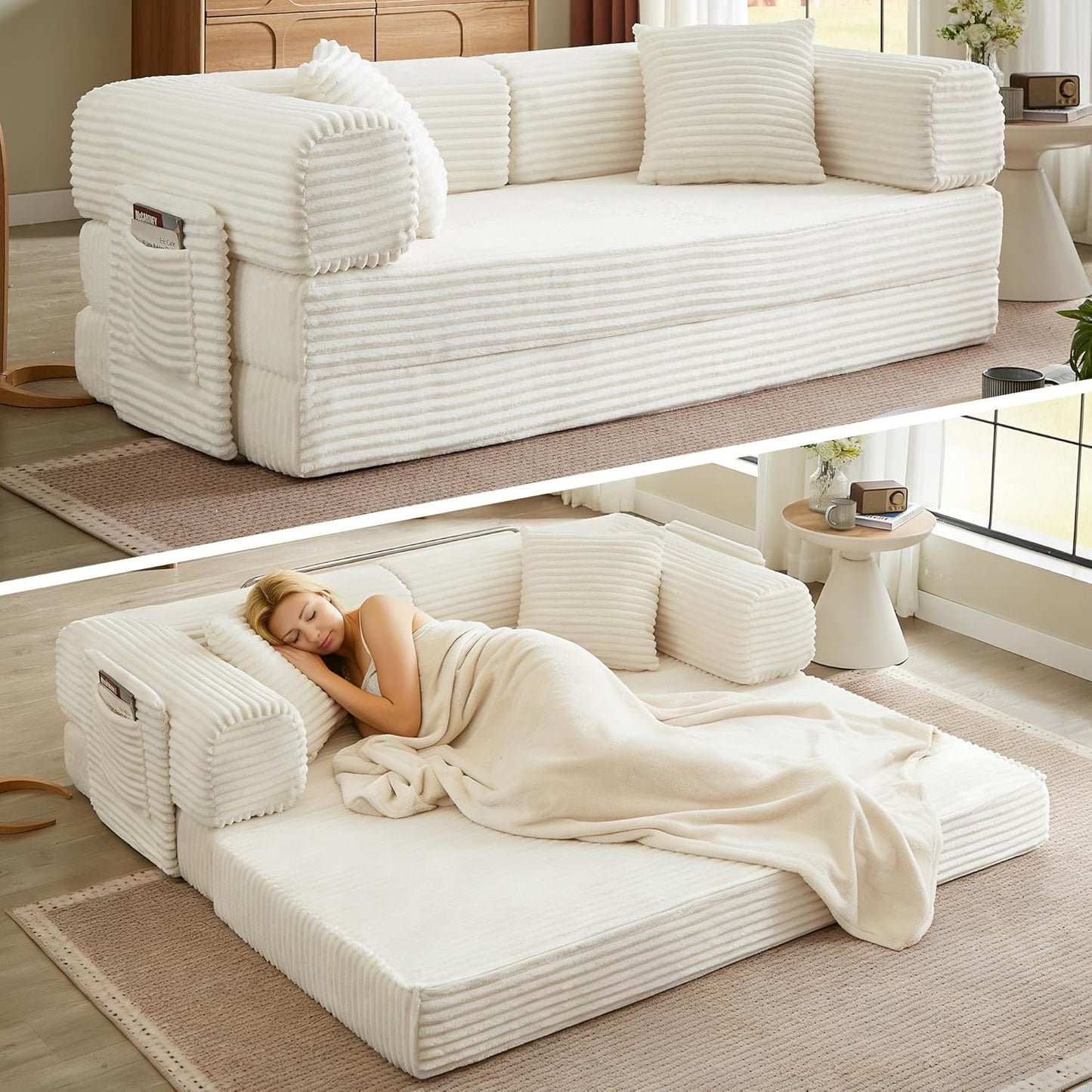 Boneless Couch Folding Couches For Living Room Sofa, Futon Sofa Bed With Sleeper Sofa