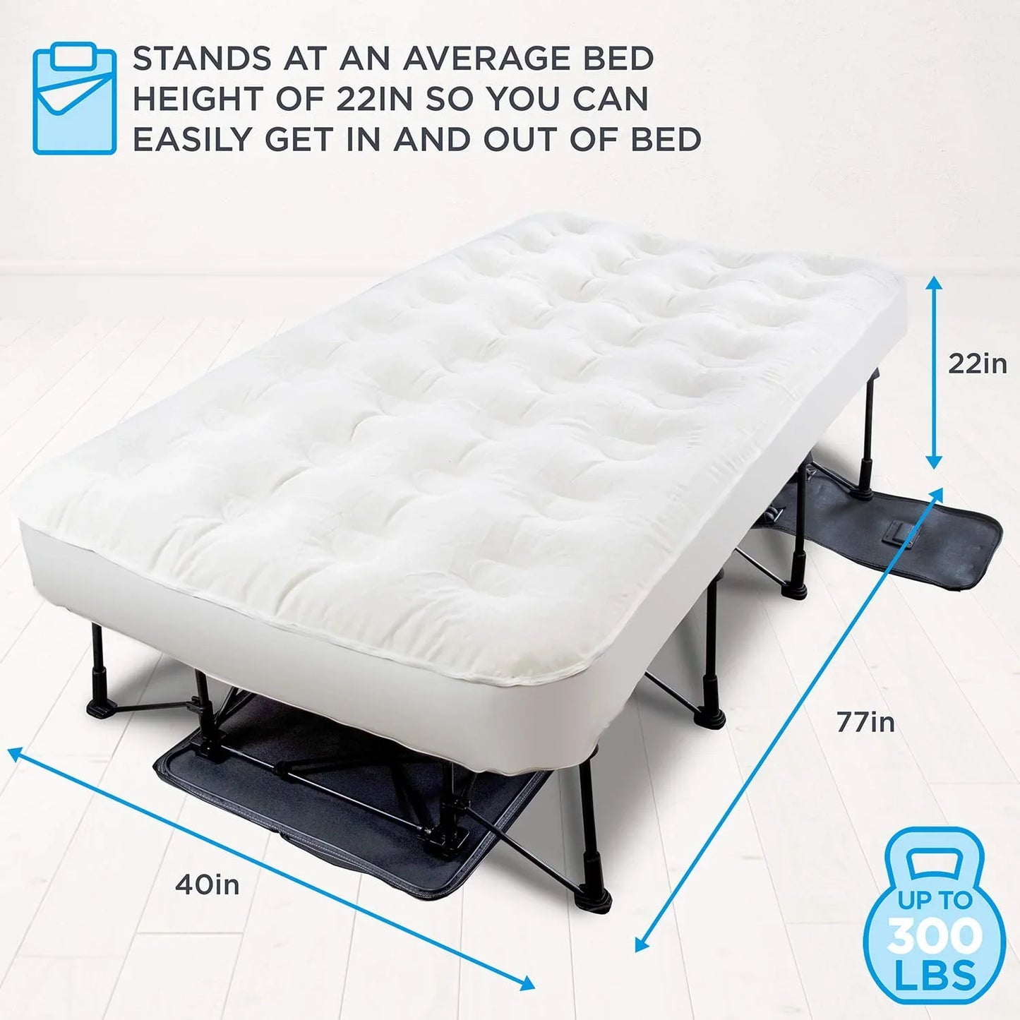 Ivation EZ-Bed Self Inflating Air Mattress Twin Air Mattress With Built In Pump And Case