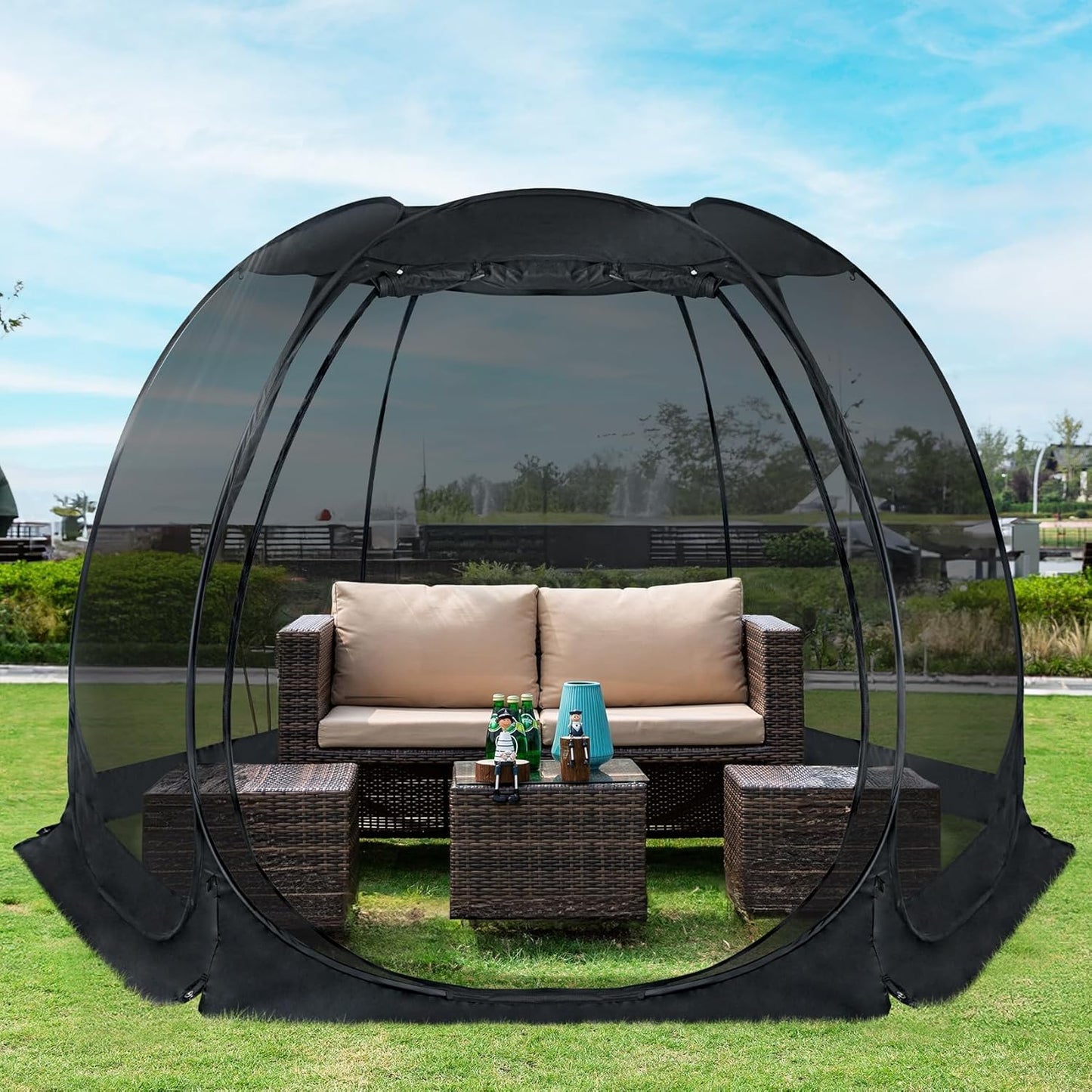 Alvantor Pop Up Screen House Gazebo With Mosquito Netting, Instant UV Resistant Sun Shelter