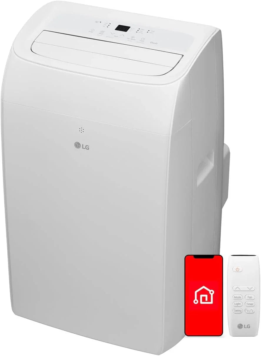 LG 8,350 BTU, Doe/12,000 BTU, Ashrae Smart Portable Air Conditioner, Cools 350 Sq. Ft, 14' x 25' Room Size