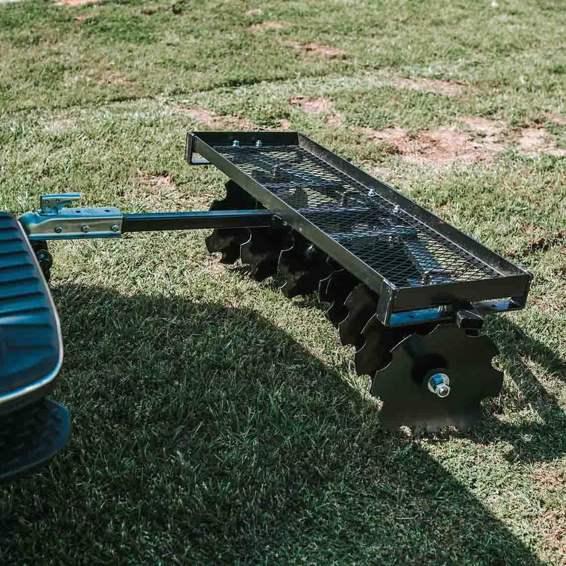 Titan Distributors Inc. 4-Ft Notched Disc Harrow Attachment Pull Behind For ATV And UTV 2-in Towball Hitch NO250072