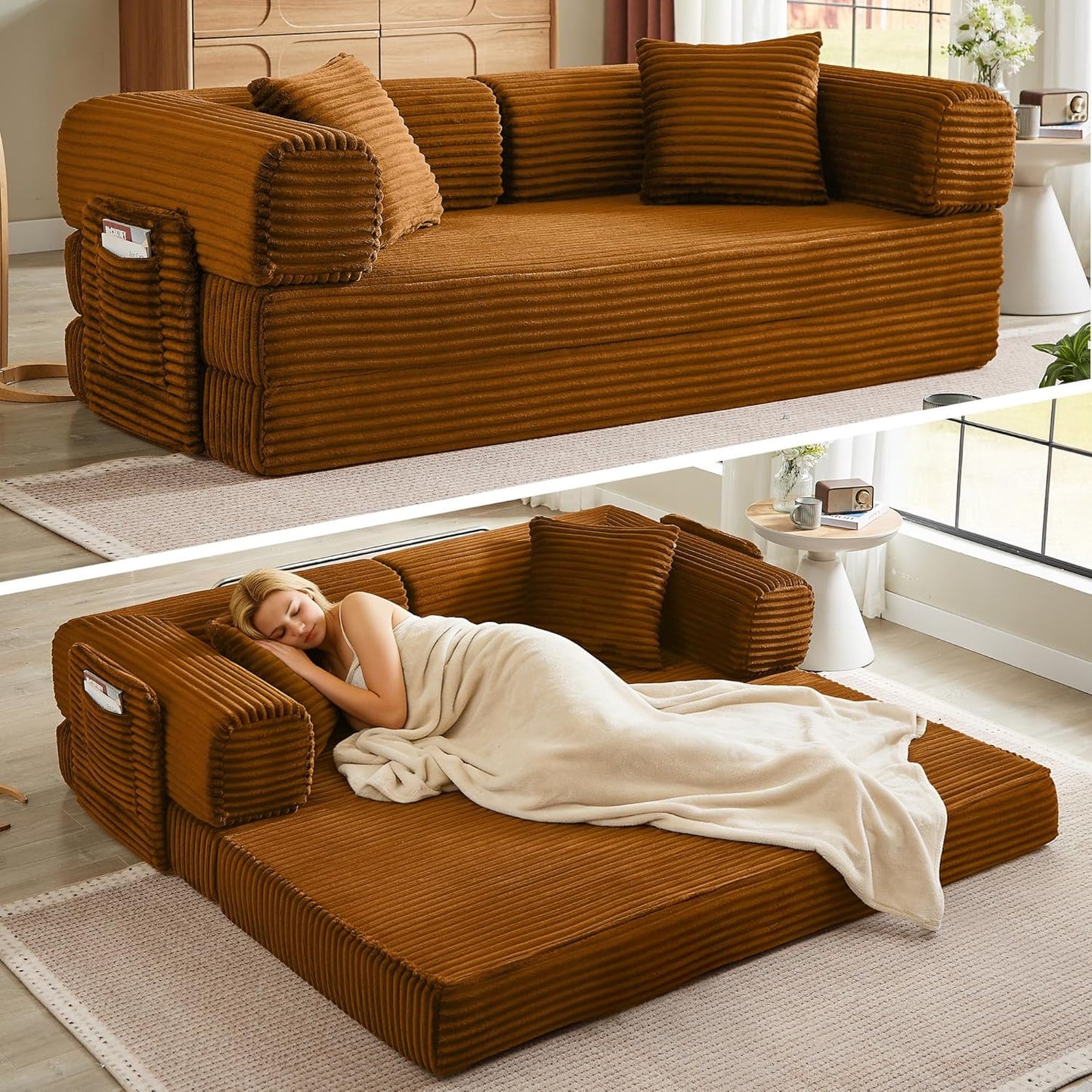 Boneless Couch Folding Couches For Living Room Sofa, Futon Sofa Bed With Sleeper Sofa