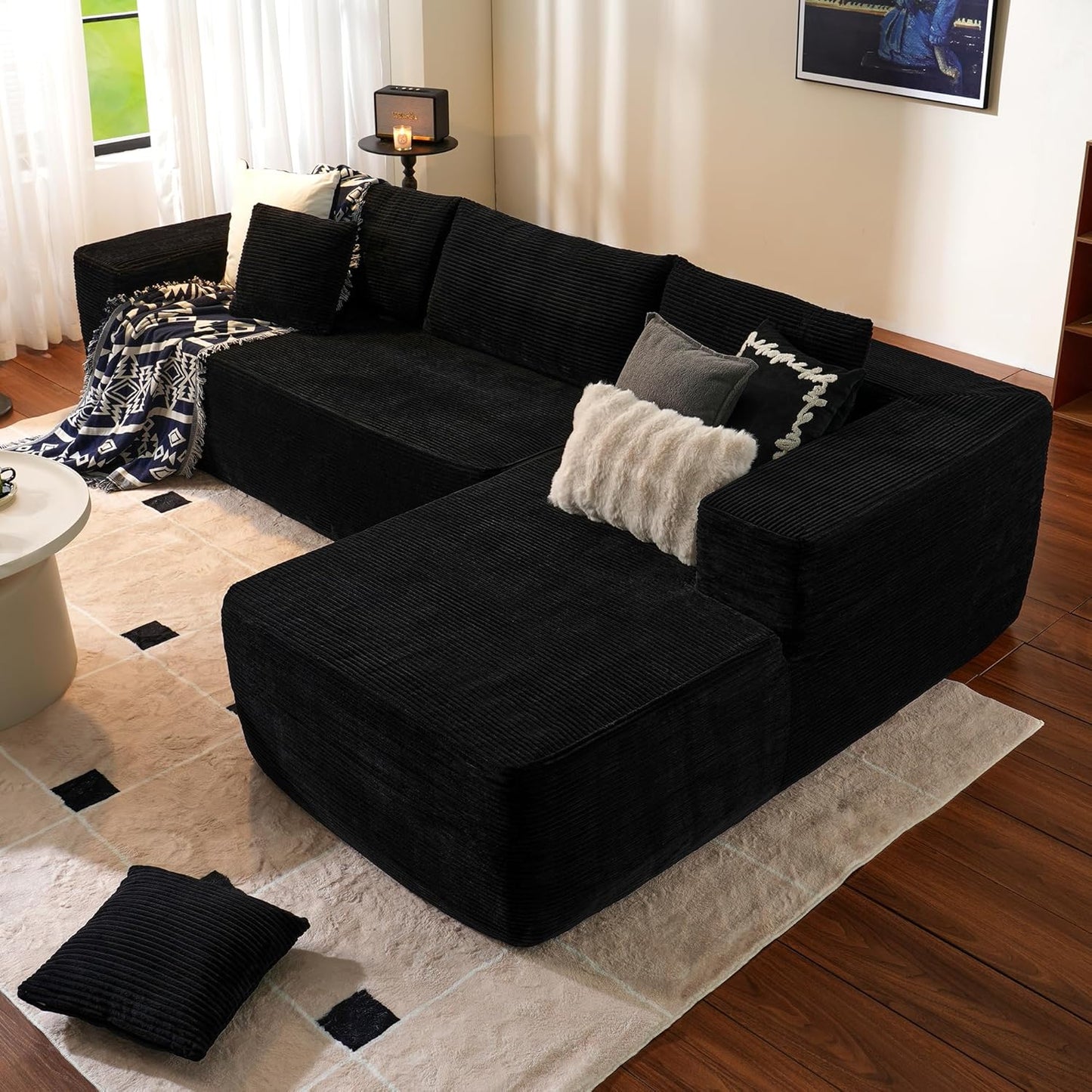 Ovios 104 In. Cloud Sectional Couch With L-Shape Chaise, Modern Modular Sofa With Deep Seat, Upholstered Couches For Living Room Bedroom