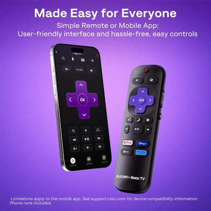 Aurzen Roku TV Smart Projector With Wi-Fi And Bluetooth, Roku Streaming Experience Built-In