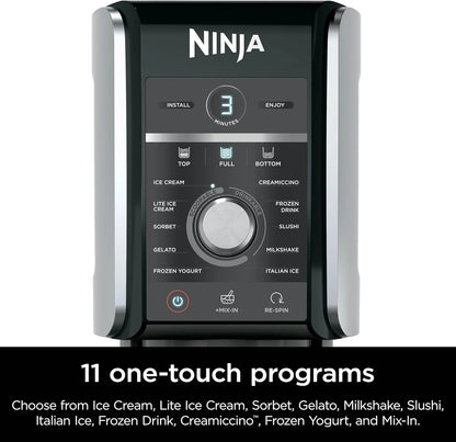 Ninja NC301 CREAMi Ice Cream Maker, For Gelato, Mix-Ins, Milkshakes, Sorbet, Smoothie Bowls And More, 7 One-Touch Programs, With