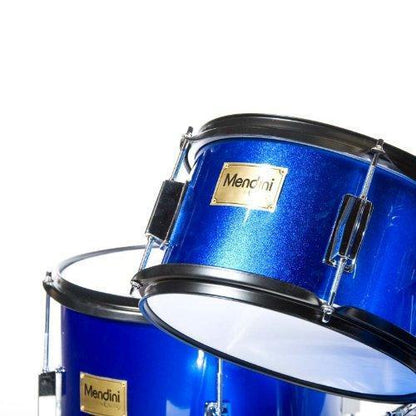 Mendini By Cecilio Drum Set For Kids/Junior, 16 In, 5 Piece, Blue Metallic, Starter Drums Kit w/Adjustable Throne, Cymbal, Pedal And Drumsticks