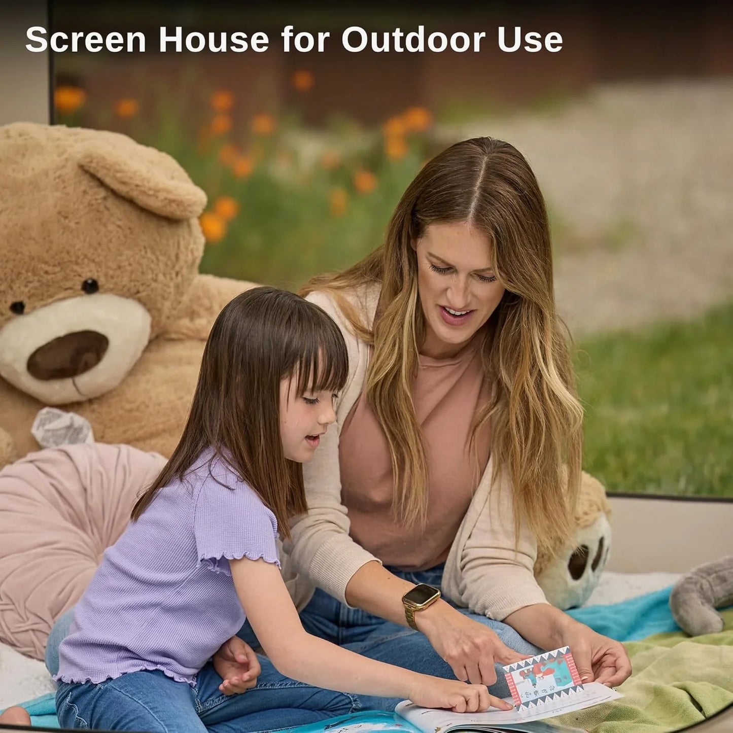 East Oak Screen House Tent Pop-Up, Portable Screen Room Canopy Instant Screen Tent 10 x 10 Ft. With Carry Bag For Patio, Backyard
