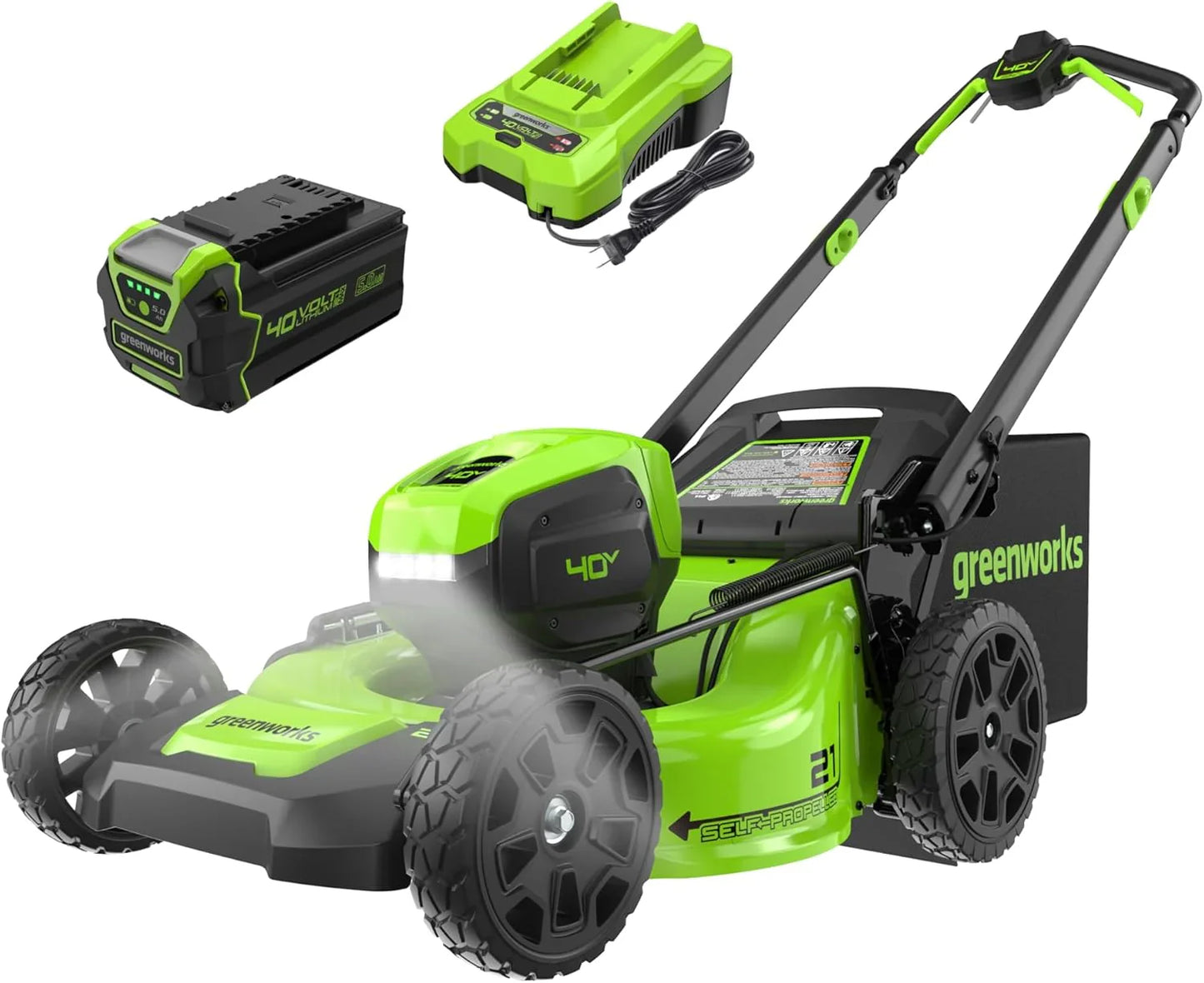 Greenworks 40V 16 In. Cordless Lawn Mower, Ultra-Light Push Mower With 4.0Ah Battery