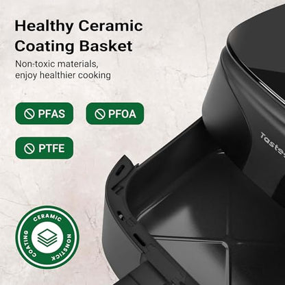 Tastee Ceramic Air Fryer, 8-in-1 Compact 5.5QT AirFryers, 450 F Digital Air Fryer Dehydrator With Smart Probe, 24 Presets One Touch Cooking