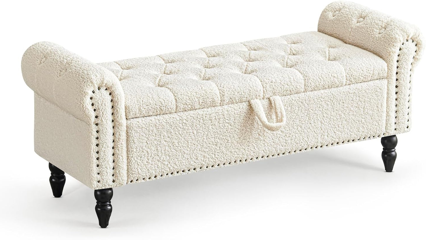 Furniliving Modern Storage Ottoman Bench