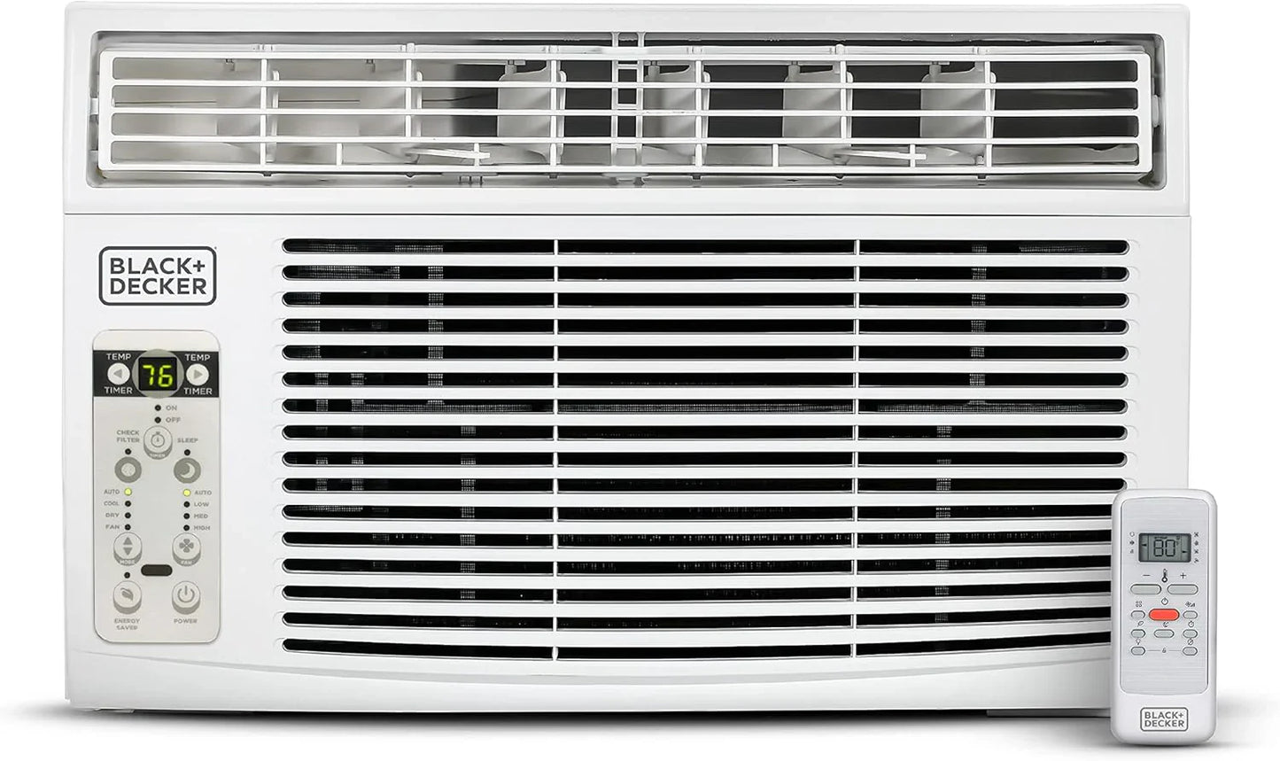 Black Plus Decker Window Air Conditioner 12000 BTU, AC Window Unit Cools