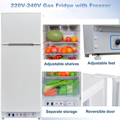 Smad 9.4 Cu. Ft. 64 In. H Propane Refrigerator AC 110V Freezer Large Capacity Frigde Camper Motorhome