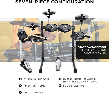 Alesis Turbo Mesh Kit- Electric Drum Set With Over 100 Sounds Mesh Drum Pad