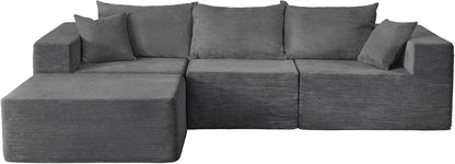 Cloud Sectional Couch With L-Shape Chaise, Modern Modular Sofa With Deep Seat, Upholstered Couches For Living Room Bedroom, No Assembly Required