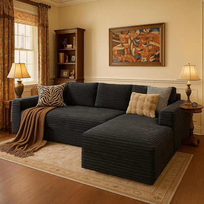 Cloud Sectional Couch With L-Shape Chaise Modern Modular Sofa With Deep Seat Modern Comfy Furniture Bedroom Lounge Dorm Office Apartment Home