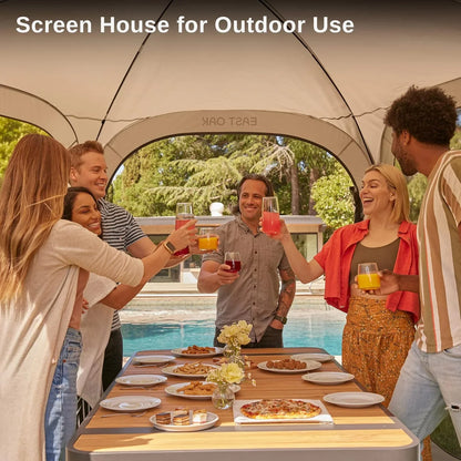 East Oak Screen House Tent Pop-Up, Portable Screen Room Canopy Instant Screen Tent 10 x 10 Ft. With Carry Bag For Patio, Backyard