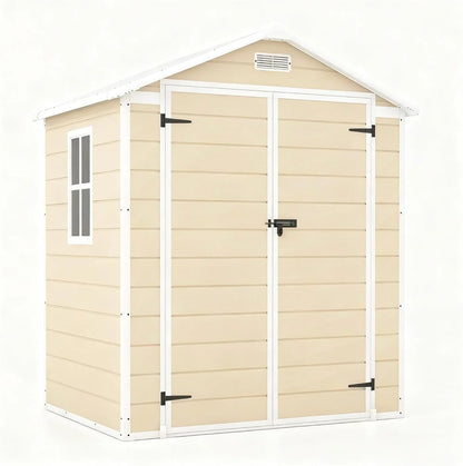 Patiowell 6x4 Ft Plastic Outdoor Storage Shed With Floor, Resin Outdoor Storage Shed