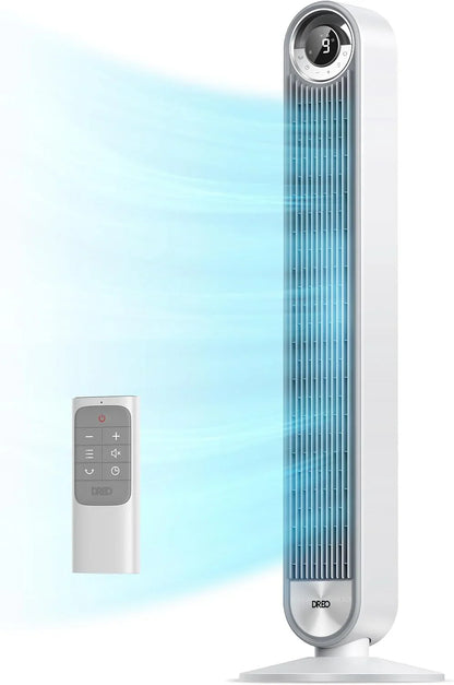 Dreo Tower Fan For Bedroom, 90掳 Oscillating Standing Fan With 28 Ft./S Velocity, 20dB Quiet For Sleep, DC Motor, 9 Speeds, 4 Modes, 12H Timer