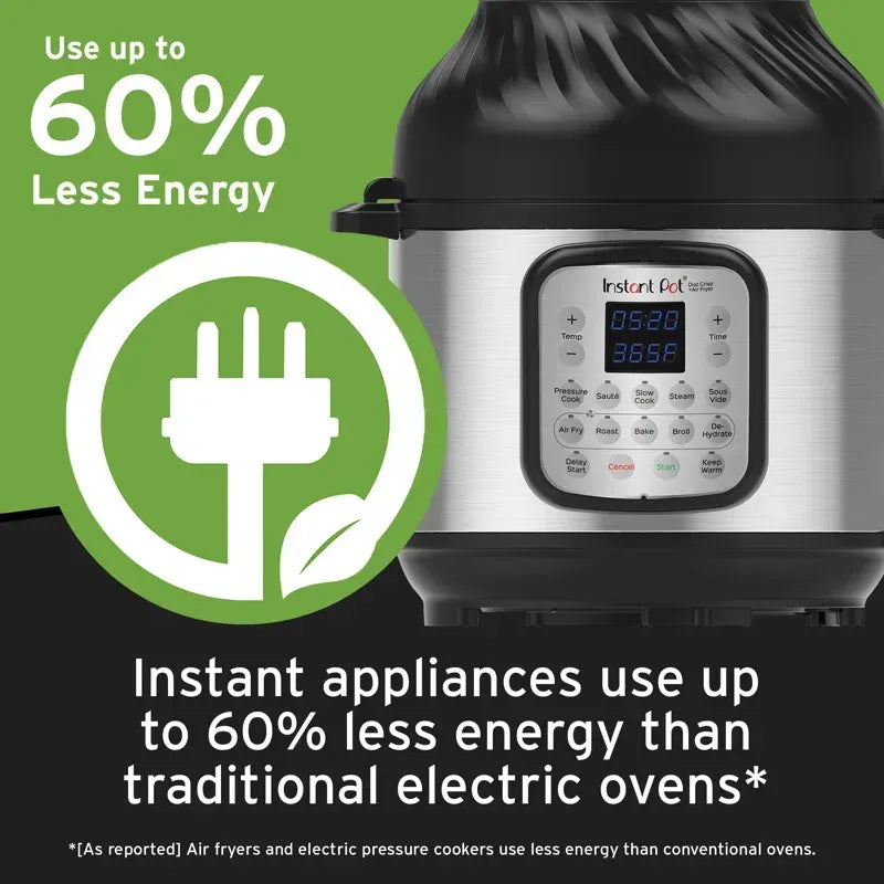 Instant Pot Duo Crisp 11-in-1 Air Fryer And Pressure Cooker, 8 Qt., Stainless Steel