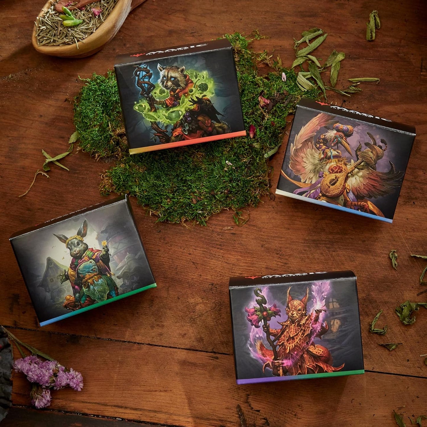 Magic, The Gathering Bloomburrow Commander Deck Bundle, Includes All 4 Decks, Animated Army Family Matters Peace Offering And Squirreled Away