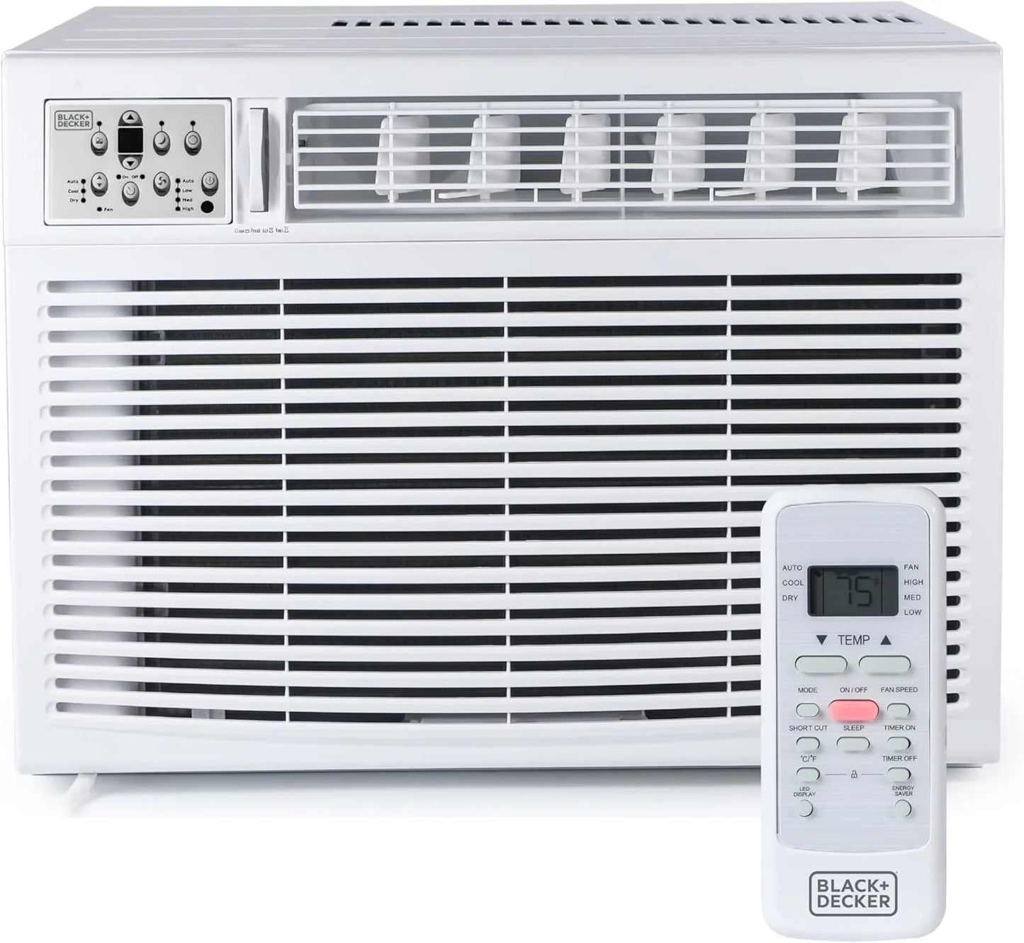 Black Plus Decker Window Air Conditioner 12000 BTU, AC Window Unit Cools