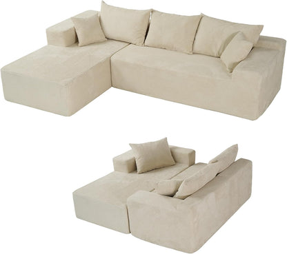 Cloud Sectional Couch With L-Shape Chaise, Modern Modular Sofa With Deep Seat, Upholstered Couches For Living Room Bedroom, No Assembly Required