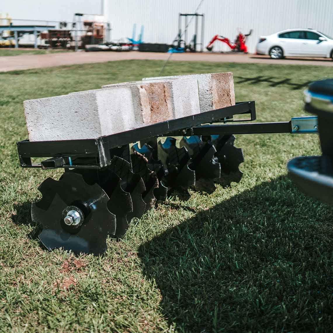 Titan Distributors Inc. 4-Ft Notched Disc Harrow Attachment Pull Behind For ATV And UTV 2-in Towball Hitch NO250072