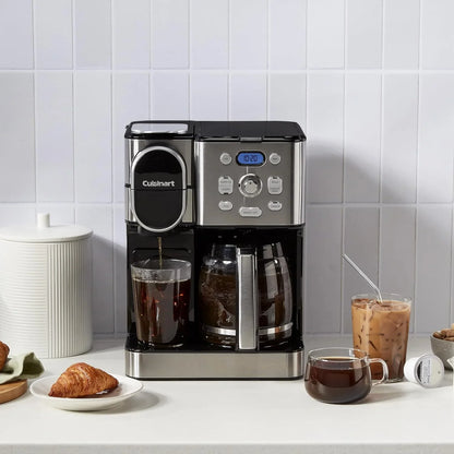 Cuisinart Coffee Maker, 12 Cup Glass Carafe, Automatic Hot And Iced Coffee Maker, Single Server Brewer, Stainless Steel, Ss 16