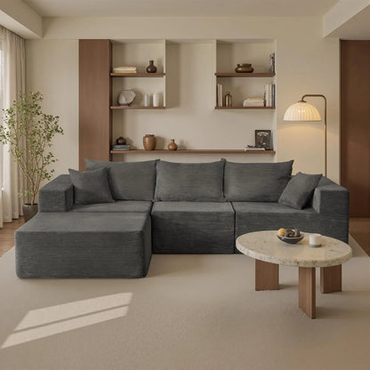 Cloud Sectional Couch With L-Shape Chaise, Modern Modular Sofa With Deep Seat, Upholstered Couches For Living Room Bedroom, No Assembly Required